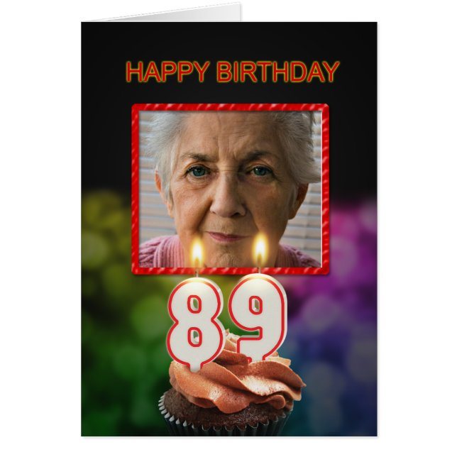 Ajouter une photo, carte d'anniversaire 89e avec b (Devant)