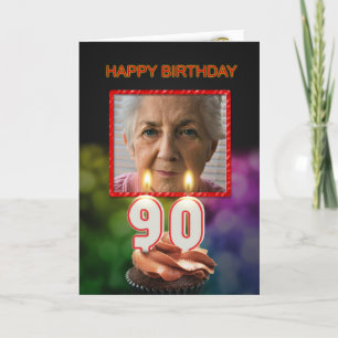 Ajouter une photo, carte d'anniversaire 90e avec b