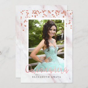 AJOUTER UNE PHOTO - Invitation Moderne Quinceanera