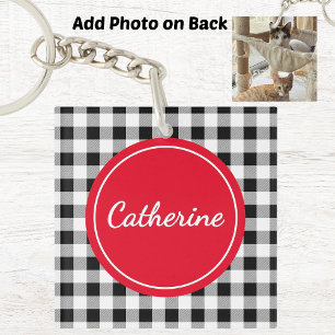 Ajouter une photo, nom Buffalo Check rouge acryliq