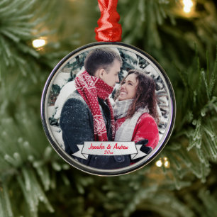 Ajouter une photo - Ornement de Noël - Premium Rou