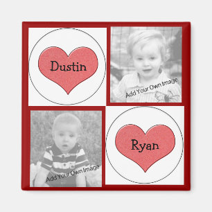 Ajouter Vos Informations, Red Hearts Photo Magnet