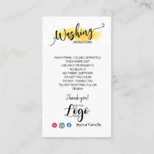 AJOUTER VOS instructions de lavage LOGO CARTES DE