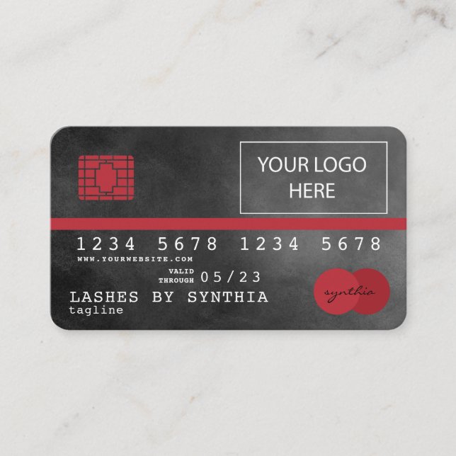 Ajouter votre carte de crédit logo rouge et noir (Devant)