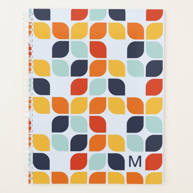 Ajouter votre initiale | Motif géométrique Vintage (Devant)