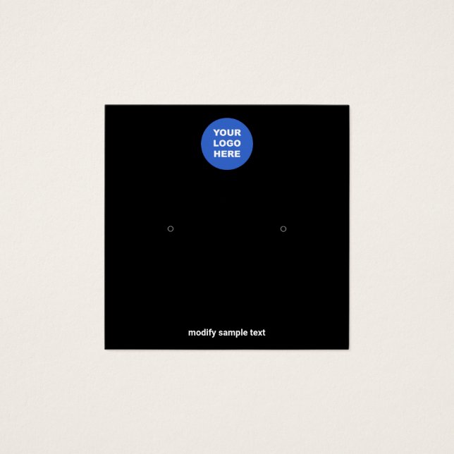 Ajouter Votre Logo Black Stud Écouteur Carte d'aff (Devant)