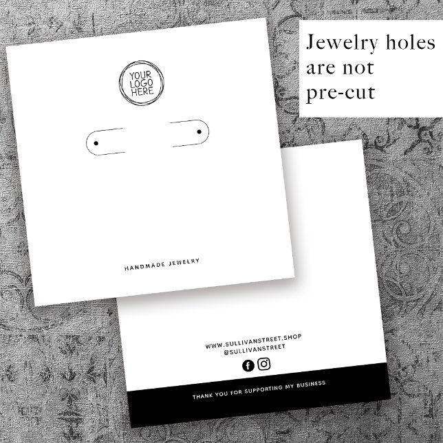 Ajouter votre logo Boucle Boucles d'oreilles Carte (Créateur téléchargé)