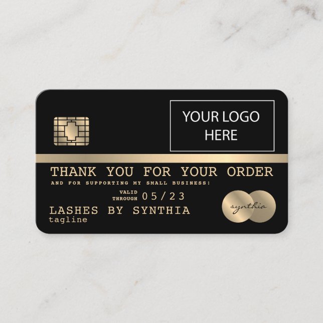 Ajouter votre logo Carte de crédit Merci Business (Devant)