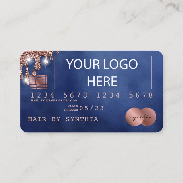 Ajouter votre logo Carte de crédit Rose Styled Gol (Devant)