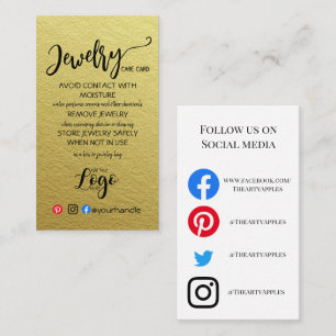 AJOUTER VOTRE LOGO CARTES DE SOINS DE BIJOUX PETIT