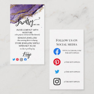 AJOUTER VOTRE LOGO CARTES DE SOINS DE BIJOUX UK