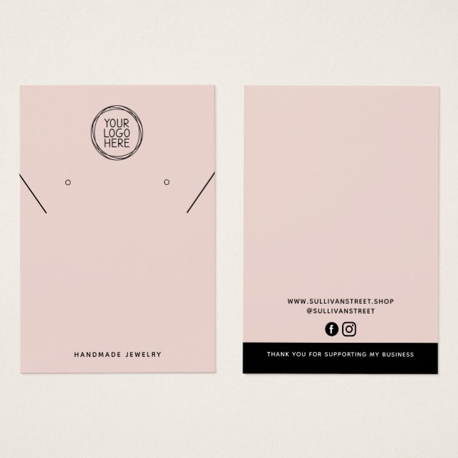 Ajouter Votre Logo Collier Boucles d'oreilles Cart (Devant & derrière)