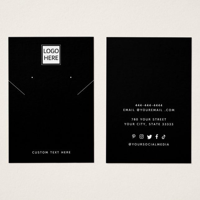 Ajouter Votre Logo Collier Boucles d'oreilles Cart (Devant & derrière)