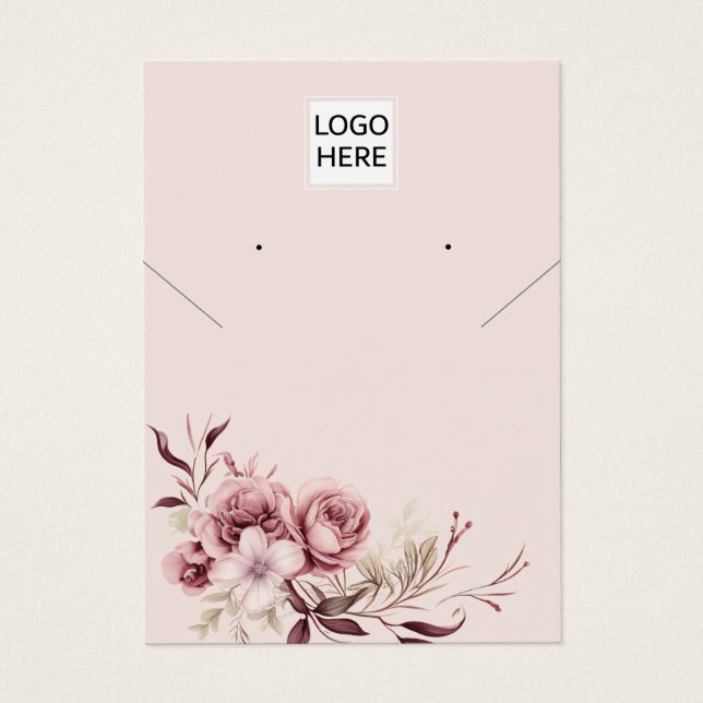 Ajouter votre logo collier floral carte d'affichag (Devant)