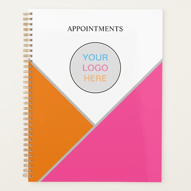 Ajouter Votre Logo Livre De Rendez-Vous Rose Grey  (Devant)