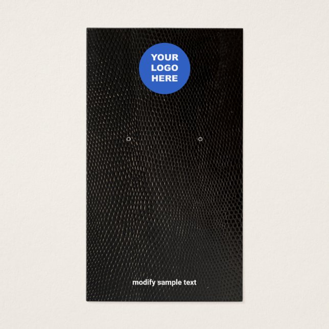 Ajouter Votre Logo Lizard Noir Carte Écran D'Oreil (Devant)