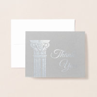 Ajouter Votre Logo Silver Foil Merci Cartes | Pili