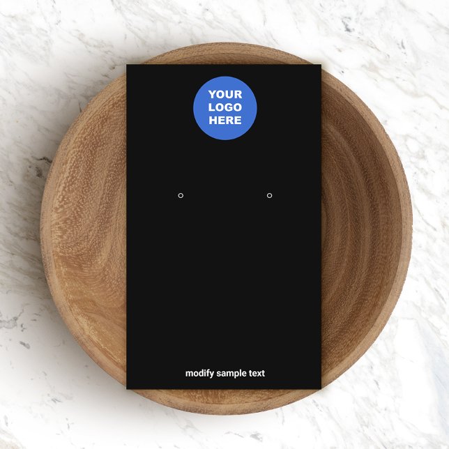 Ajouter Votre Logo Simple Black Earring Display Ca (Créateur téléchargé)