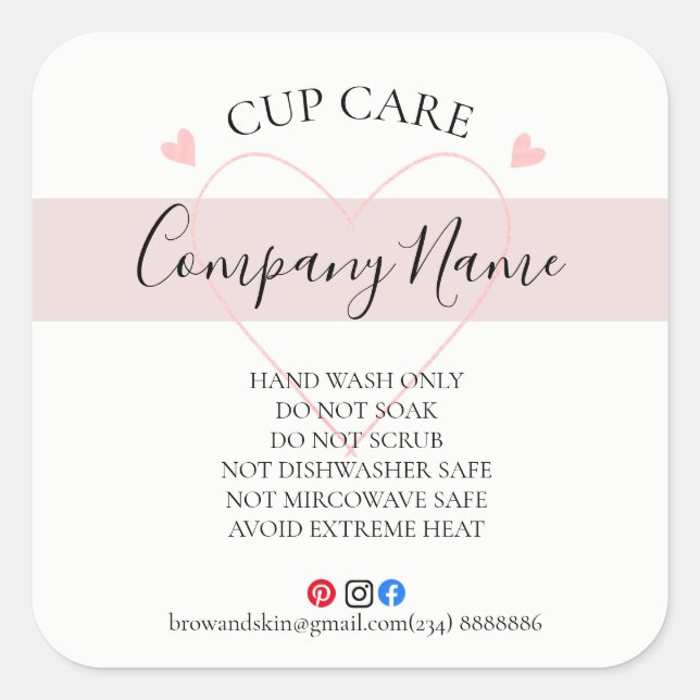 AJOUTER VOTRE LOGO Tasse CARE STICKERS vinyle busi (Devant)