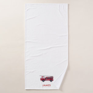 Ajouter votre nom Camion de feu rouge Poster perso