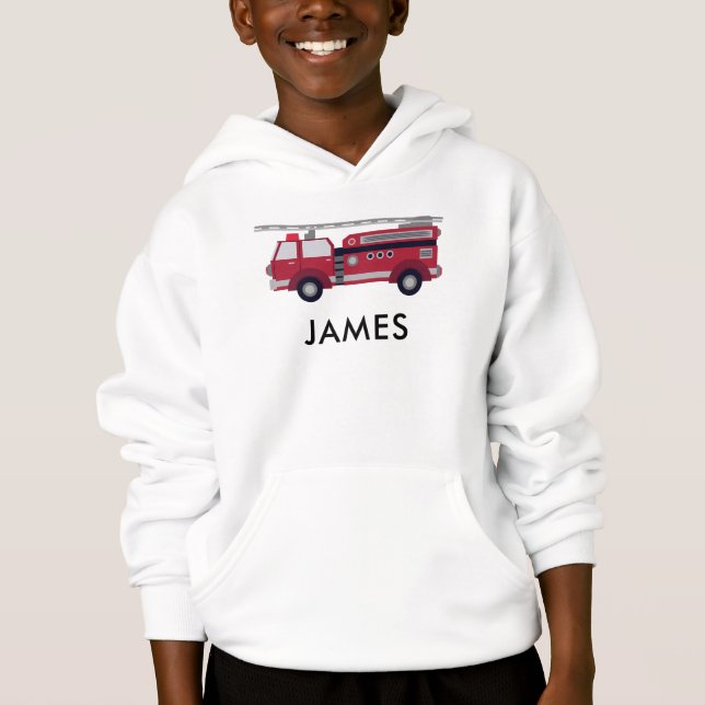Ajouter votre nom Camion feu rouge T-shirt personn (Devant)