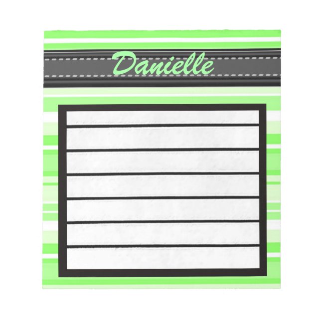 Ajouter Votre Nom Carnet De Bandes Vertes (Devant)