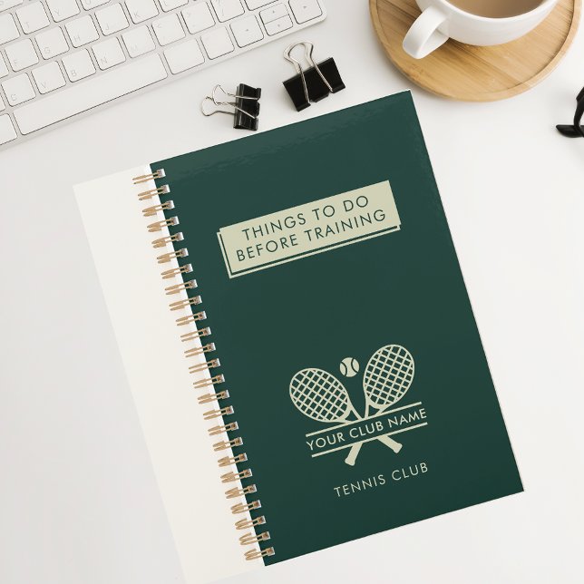Ajouter Votre Nom De Club De Tennis Elegan Team Pl (Lawn Tennis Club Rackets and Ball Motif Small Journal Notebook)