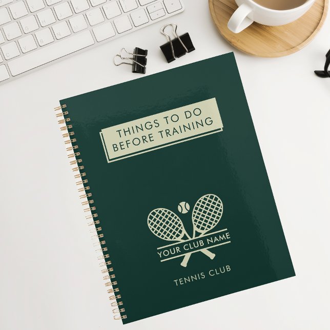 Ajouter Votre Nom De Club Tennis Team Players Gree (Lawn Tennis Club Rackets and Ball Motif Journal Notebook)