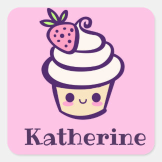 Ajouter Votre Nom Sticker Kawaii Cupcake