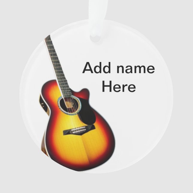 Ajouter votre nom texte brun acoustique guitare éd (devant)