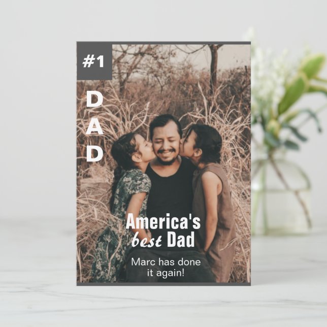 Ajouter Votre Numéro De Photo Une Carte Papa (Debout devant)