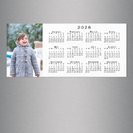 Ajouter Votre Photo 2026 Calendrier Magnet blanc