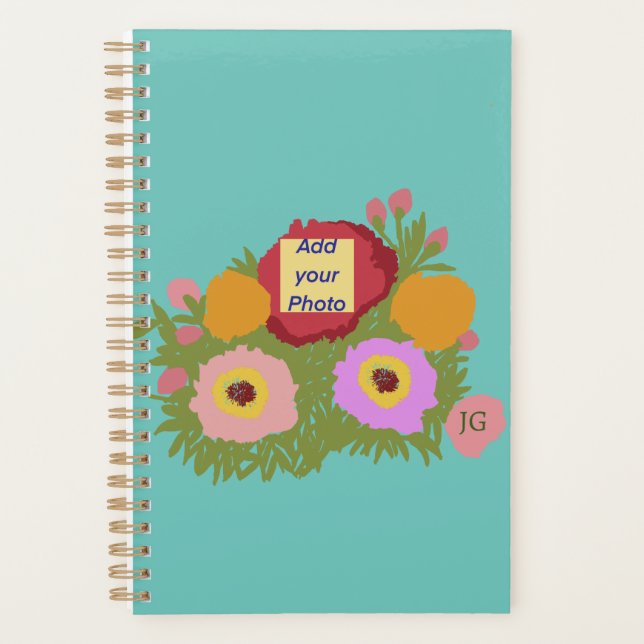 Ajouter votre photo Floral Pattern avec Initial Tu (Devant)
