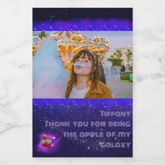 Ajouter Votre Photo Merci Galaxy Étiquettes (Étiquettes simples)