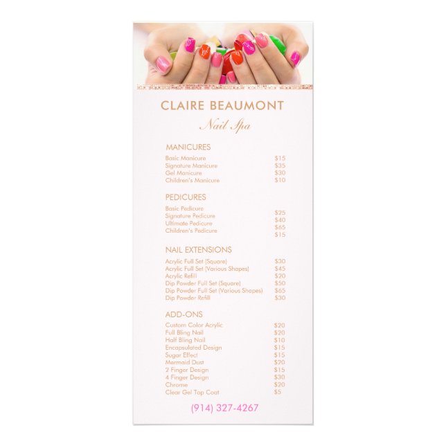 Ajouter Votre Photo Nail Salon Tarifs Menu Service (Devant)