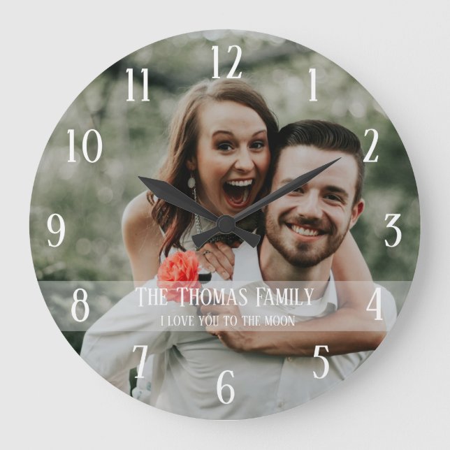 Ajouter Votre Photo Personnalisée Grande Horloge (Recto)