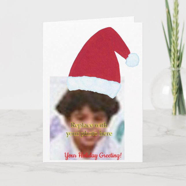 Ajouter Votre Photo Santa Hat Cartes De Voeux (Devant)