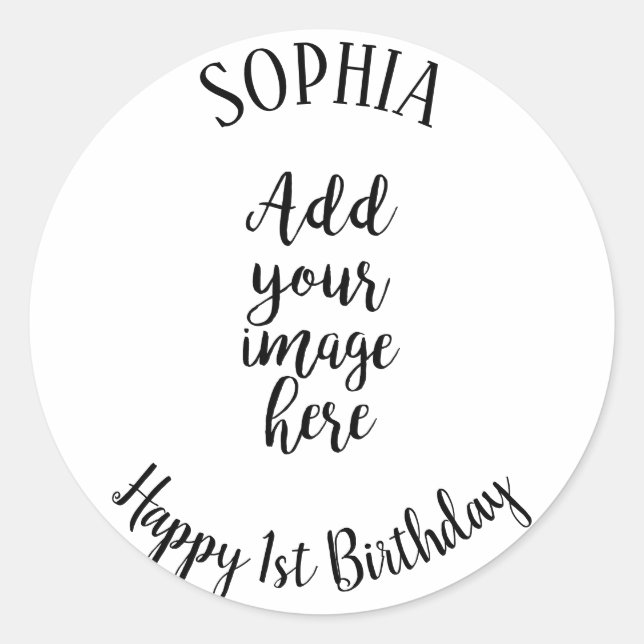 Ajouter votre propre photo Anniversaire Sticker (Devant)
