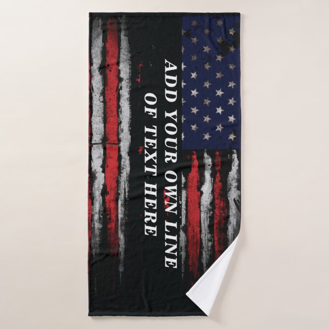 Ajouter votre propre texte sur grunge American fla (Serviette de bain)