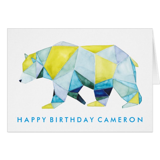 Ajouter votre texte | Animal ours géométrique (Devant horizontal)