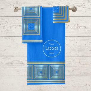 Ajoutez le logo de votre entreprise néon bleu or S