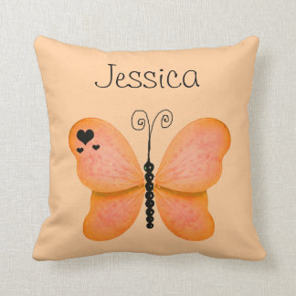 Ajoutez son coussin décoratif de papillon orange