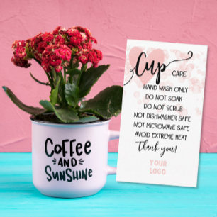 AJOUTEZ VOS CARTES DE SOIN DE TASSE DE LOGO