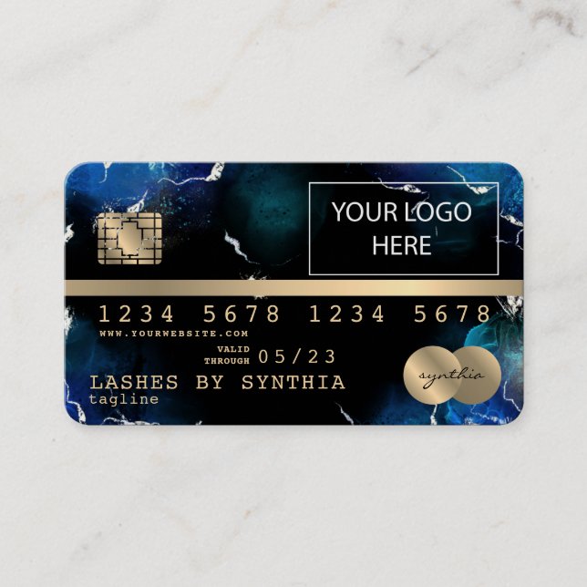 Ajoutez votre carte de crédit Logo Styled Gold et  (Devant)