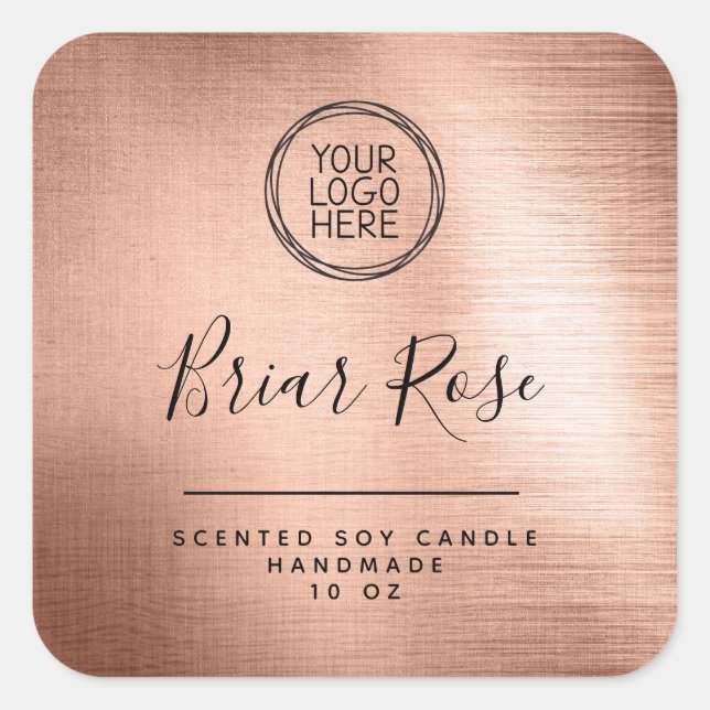 Ajoutez votre Étiquette de produit de bougie Rose  (Devant)