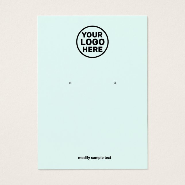 Ajoutez Votre Logo Aqua Blue Earring Display Card (Devant)