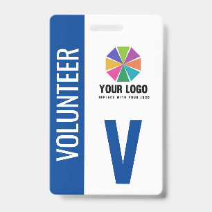 Ajoutez Votre Logo Badge Bénévole Bleu