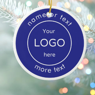 Ajoutez votre logo bleu Ornement de Noël pour Entr