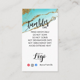 AJOUTEZ VOTRE LOGO CARTES DE SOIN DE TUMBLER vinyl