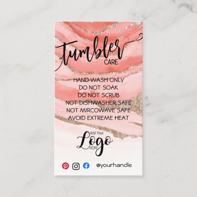 AJOUTEZ VOTRE LOGO CARTES DE SOINS TUMBLER vinyle  (Devant)
